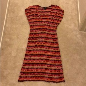 H&M orange tone deep v dress